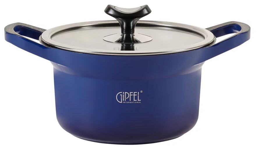 Кастрюля GIPFEL 2308 AZUL с крышкой 2,5л синяя