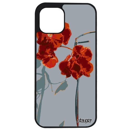 фото Красивый чехол на мобильный // apple iphone 12 mini // "цветы" экзотичный flower, utaupia, серый