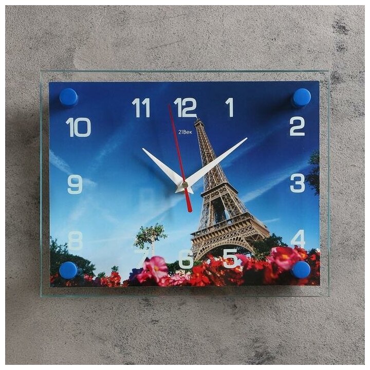 Часы-картина настенные, серия: Город, "Эйфелева башня", 20х26 см 2267860