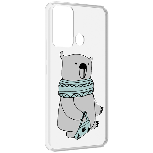Чехол MyPads Модный медведь для Infinix Hot 12i задняя-панель-накладка-бампер