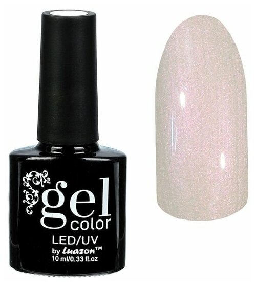 Luazon гель-лак для ногтей Gel color, 10 мл, 36 г, 001 бело-розовый жемчужный