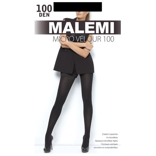 Колготки Malemi Micro Velour, 100 den, размер 2, черный колготки malemi размер 2 черный