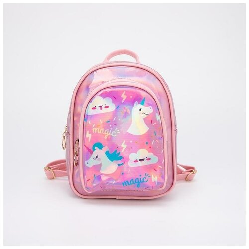 фото Рюкзак детский, отдел на молнии, наружный карман, цвет розовый qwen