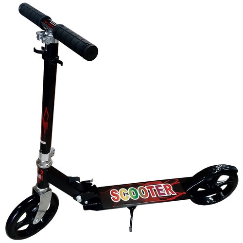 фото Самокат scooter городской чёрного цета без амортизатора