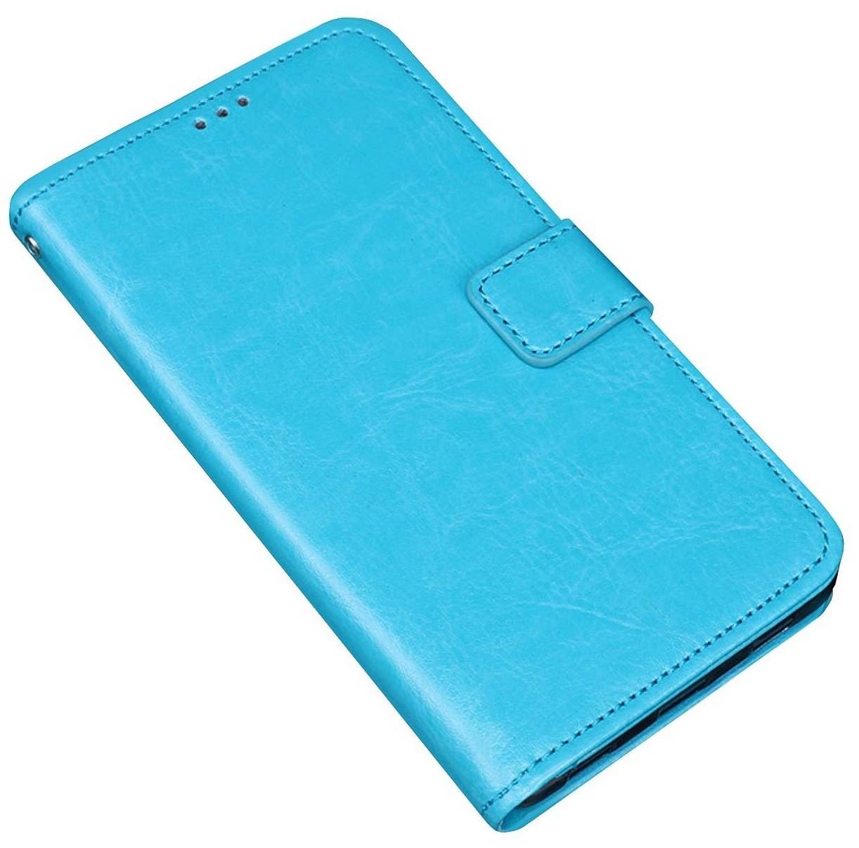 Чехол-книжка MyPads для Samsung Galaxy S4 GT-i9500/i9505 из качественной импортной кожи с подставкой застёжкой и визитницей голубой