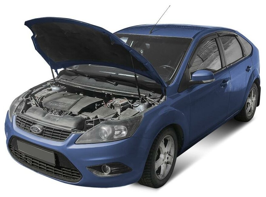 Для Ford Focus (Форд Фокус) II 2005-2011 Газовые упоры (амортизаторы) капота АвтоУпор (UFDFOC013)