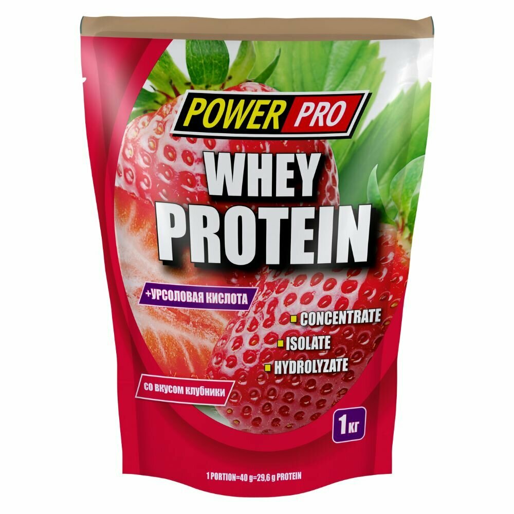 Протеин POWER PRO Whey (1000 г) клубника