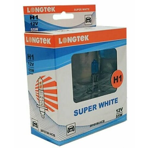 Лампа H1 12V 55W P14,5s LONGTEK Super White блистер 2шт 20101W-HCB