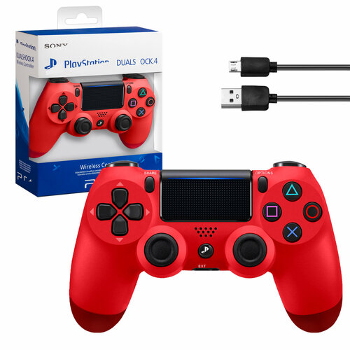 Беспроводной джойстик (геймпад) для PS4, Красный / Bluetooth