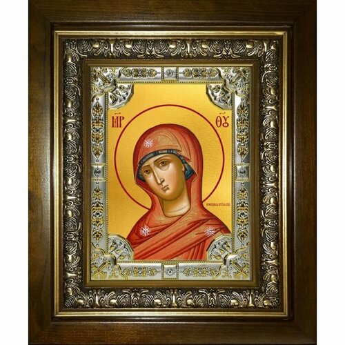 Икона Божья Матерь Огневидная, 18x24 см, со стразами, в деревянном киоте, арт вк-5244