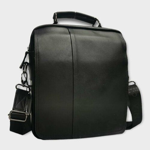 фото Сумка мессенджер , фактура гладкая, черный нет бренда