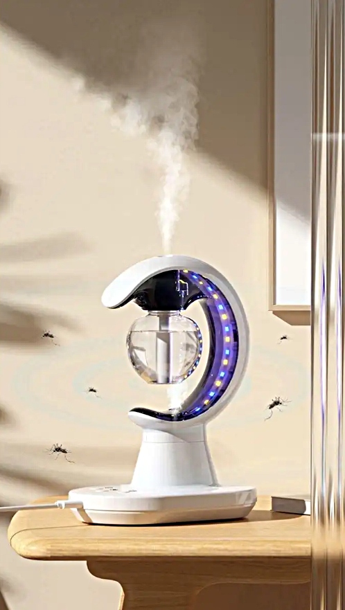 Увлажнитель воздуха 3 в 1, Ночник для дома, Лампа от комаров, Увлажнитель воздуха, Защита от комаров, Белый