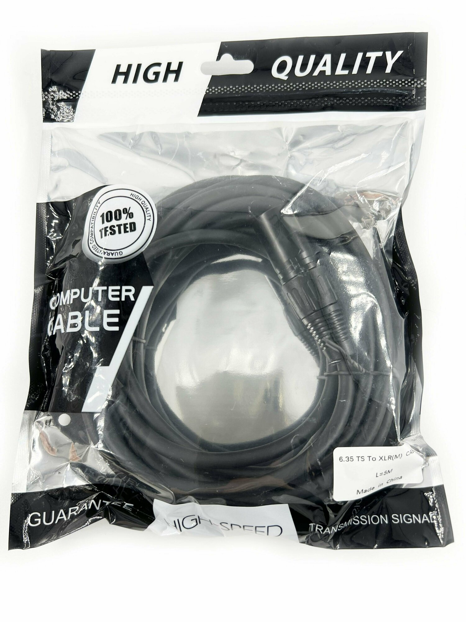 Шнур 6.35мм штекер моно - XLR штекер PLATINUM (5 метров) — фото 1