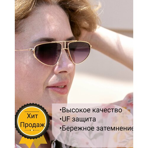 фото Солнцезащитные очки , золотой нет бренда