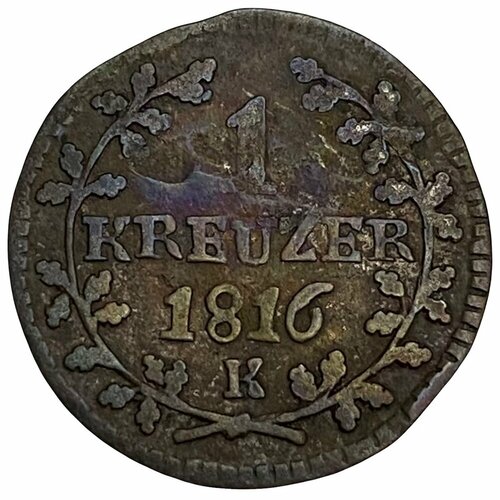 Швейцария, кантон Санкт-Галлен 1 крейцер 1816 г. (K)