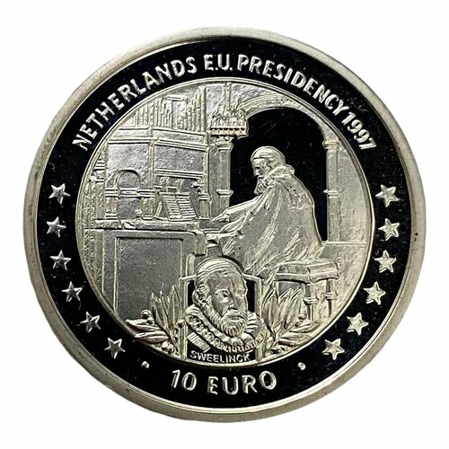 Остров Мэн 10 евро 1997 г. (Нидерланды - Председательство в ЕС) (Proof) клуб нумизмат монета крона острова мэн 1997 года серебро елизавета ii