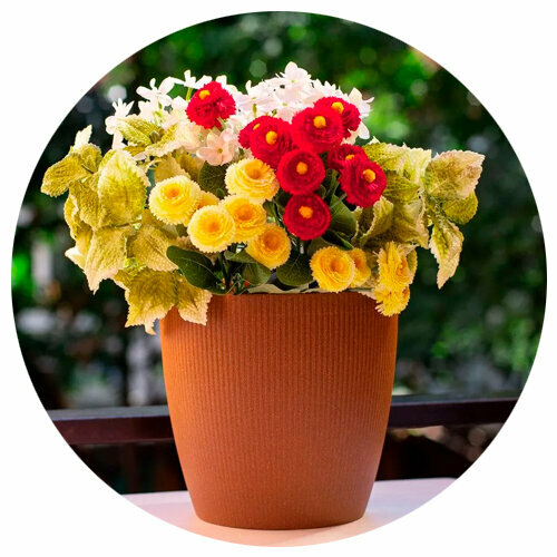 Горшок цв. Магнолия эко 3,0 л d17,3 горчичный со вставкой