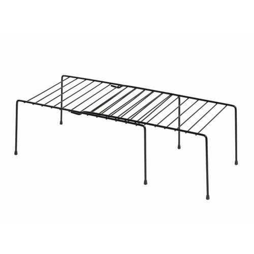 Подставка раздвижная универсальная SUPRA, полка для кухни, держатель кухонных аксессуаров, 340х220х150 мм, черный