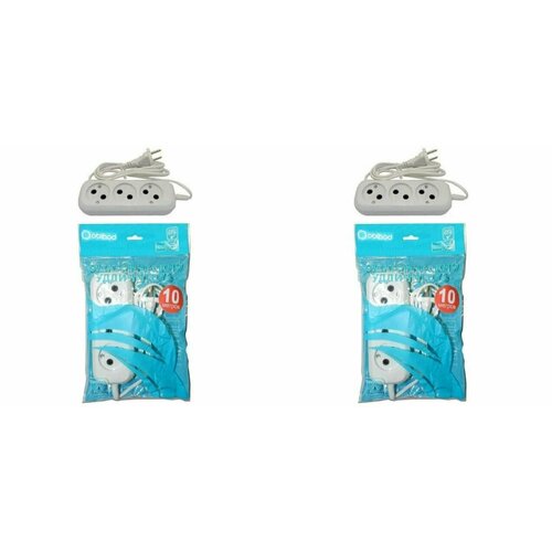 Obihod Удлинитель на 3 розетки Jett белый, 10 м, 2 шт