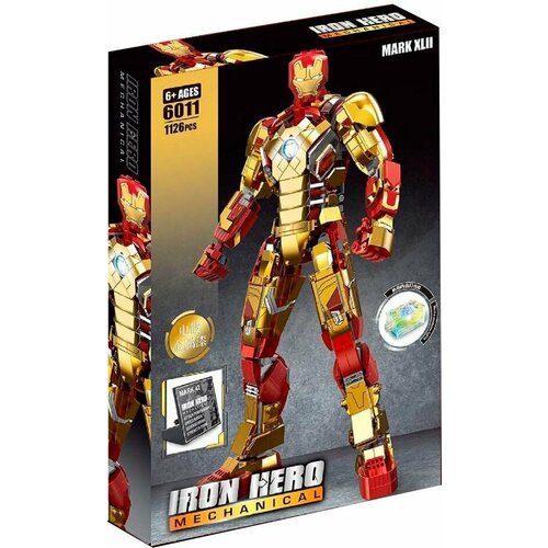 Конструктор Lion King Железный человек Iron Hero Mechanical Mark XL 2, 1126 деталей / Совместимый с Супергерои Marvel
