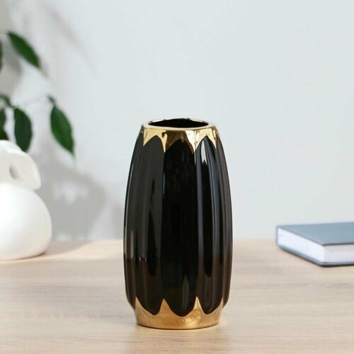 Ваза керамика настольная Лаладж d 6см h 18х9 см чёрный 2920₽