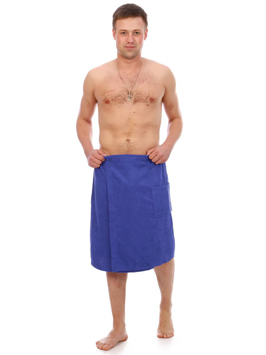 Килт мужской на липучке100 % хлопок (Синий)