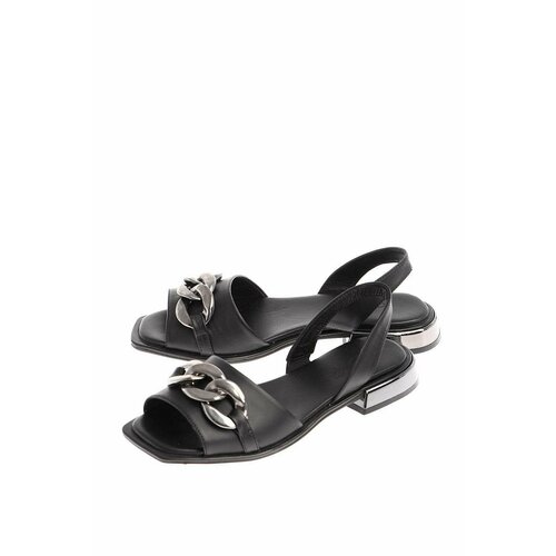 Босоножки  Estello, натуральная кожа, размер 37, черный