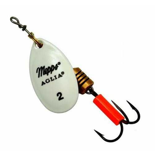 Блесна вращающаяся для рыбалки Mepps AGLIA FLUO, 2, Phosphor, комплект из 5 штук