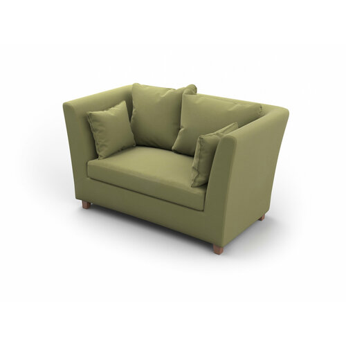 Дизайнерский диван Soft Element Дуглас, двухместный, велюр, оливковый, стиль, в гостиную, офис, для кафе и ресторанов, малогабаритный
