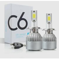 Лампа светодиодная LED C6 цоколь H7, 4300К, комплект 2шт, для головного света и птф