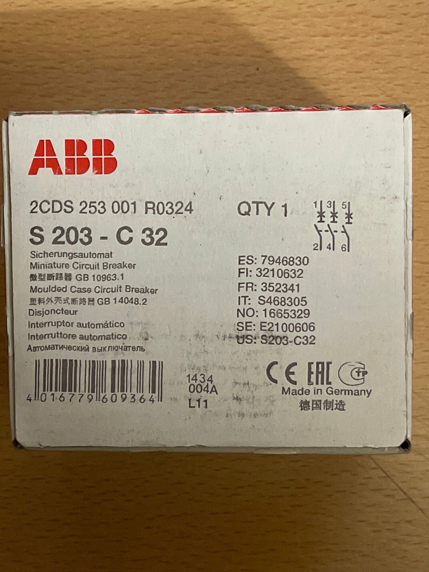 S200 2CDS253001R0064 Автоматический выключатель трехполюсный 6А (6 кА, C) ABB - фото №17