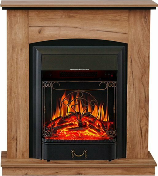 фото Каминокомплект Barcelona (разборный) - Дуб табачный с очагом Majestic FX Black