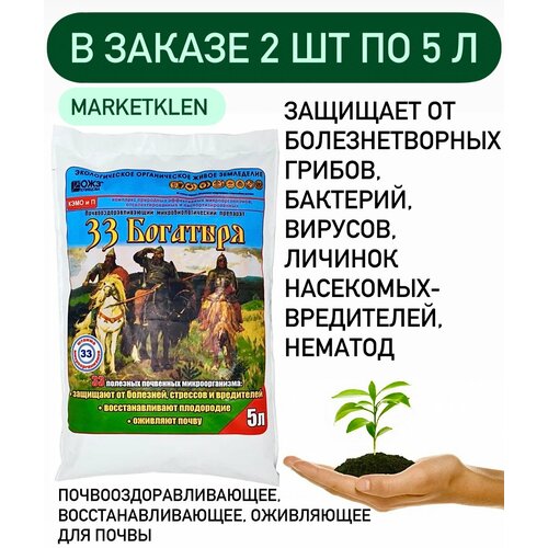 Почвоулучшитель 5л для восстановления плодородия почв 33 Богатыря - 2 шт.