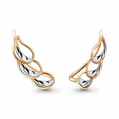 Серьги каффы Trade Jewelry, красное золото, 585 проба, золотой