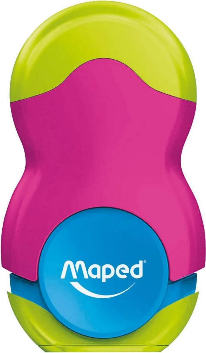 Maped Точилка MAPED LOOPY 2 в 1 (точилка+ластик), с контейнером, цветная