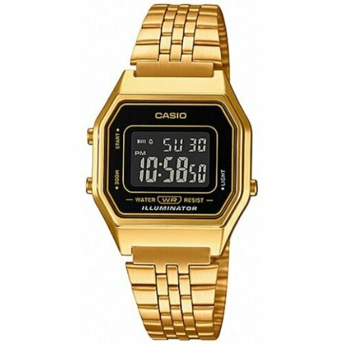 наручные часы casio ca 53wf 1b черный Наручные часы CASIO Collection LA680WGA-1B, золотой