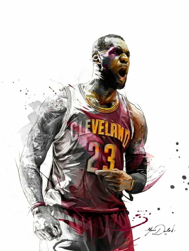 Плакат постер на холсте Lebron James/Леброн Джеймс/спорт. Размер 60 х 84 см