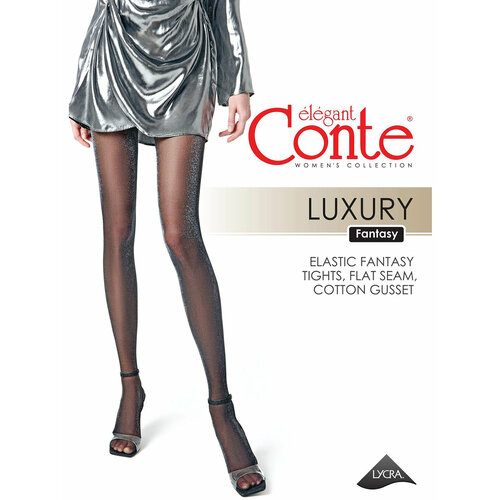 Колготки Conte elegant LUXURY, 30 den, размер 3/M, черный