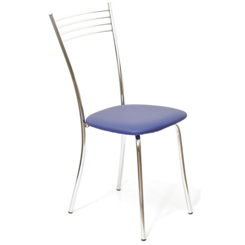 фото Стул для столовых UP_Бистро каркас хром, к/з синий Z06