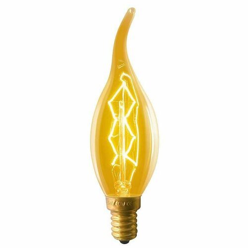 Лампа накаливания E14 60W свеча на ветру золотистая, C35-Ret-14