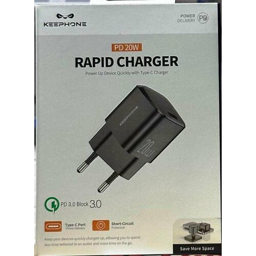 Сетевой Адаптер Keephone Rapid Charger pd 20w-Черный mini stealth car adapter qc 4 0 3 0 quick charge type c pd charger 30w pd qc pd pd car charger for iphone 12 huawei xiaomi