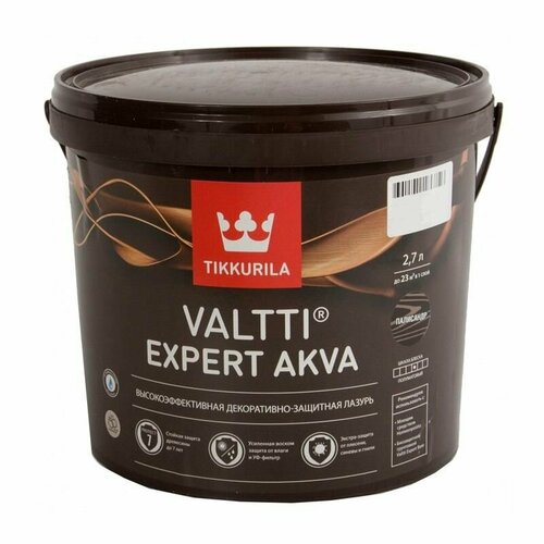 tikkurila valtti expert akva лазурь высокоэффективная защитная полуматовая палисандр 9л Антисептик VALTTI EXPERT AKVA палисандр 2,7 л