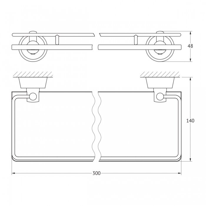 Полка FBS Vizovice VIZ 013 30 см Hoff - фото №4