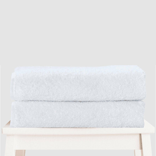 Набор полотенец 70х140см махровые банные белого цвета terryOne 2 шт. 450 г/м2