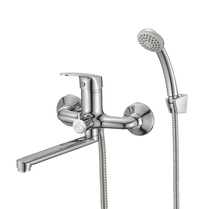 Смеситель для ванны с изливом Milardo Simp SIMSB02M02 глянцевый хром — фото 1