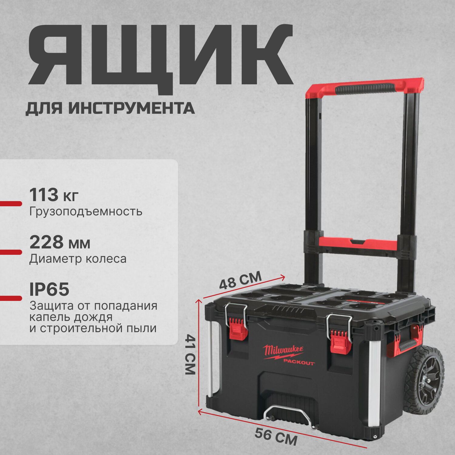 Ящик на колесах Milwaukee PACKOUT TROLLEY BOX 4932464078