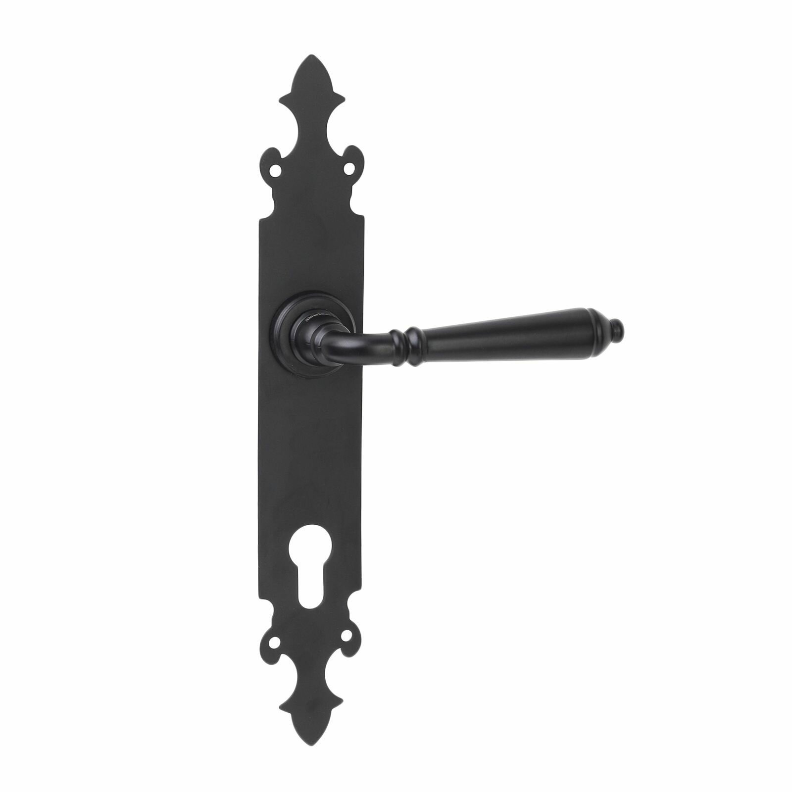 фото Комплект дверных ручек на планке аллюр РН-57А(56А) 85 мм BL матовый черный