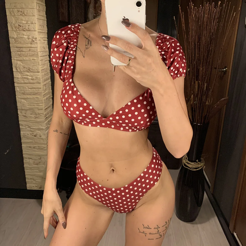 фото Купальник , размер s, бордовый bygretaswimwear