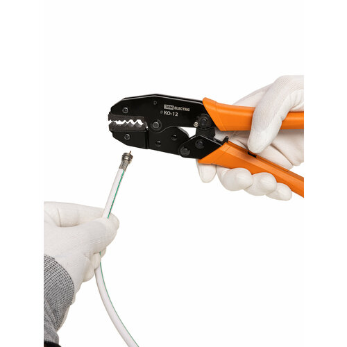 Клещи обжимные КО-12, обжим F и BNC разъемов (RG-58, RG-59, RG-62, RG-174, FO), "МастерЭлектрик&q uot; TDM