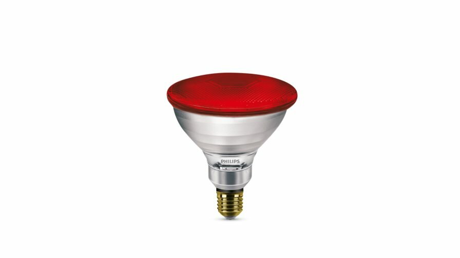 Инфракрасная лампа Philips IR175R PAR38, E27, 175W, 230V d121x136 RED красная, для обогрева курятника, цыплят, животных, продуктов питания